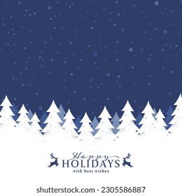 Holy night forest illustration - red version