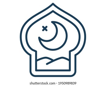 holy night ramadan islam single isolated icon with outline style