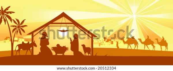 Holy Night Way Bethlehem Vector Illustration Stock Vector (Royalty Free ...