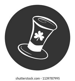 Holy Patrick hat icon. Gray background. Vector flat sign.