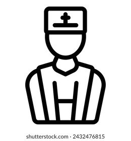 Holy person icon outline vector. Church priest christian. Vicar man