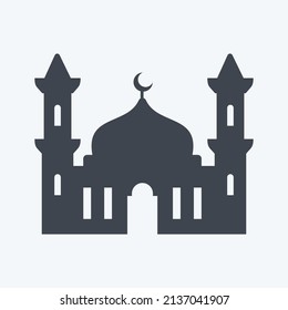 Holy Place Icon in trendy glyph style isolated on soft blue background