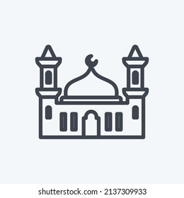 Holy Place Icon in trendy line style isolated on soft blue background