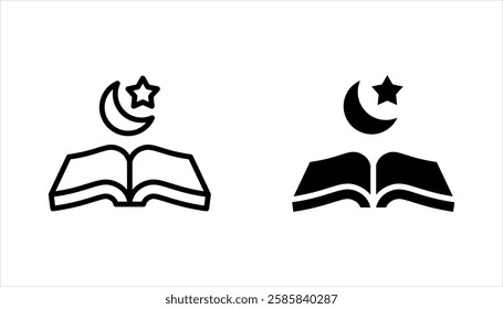 Holy Quran icon set, symbol template for graphic and web design vector illustration on white background