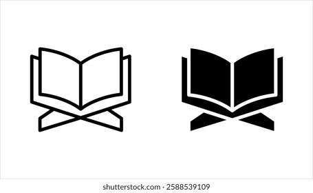 Holy Quran icon set, symbol template for graphic and web design vector illustration on white background
