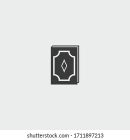 holy quran icon. holy quran vector on gray background