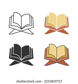 Holy Quran icons set. Vector illustration isolated on white.