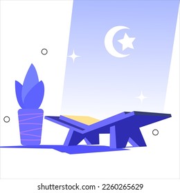 Holy quran, Islamic book, Arabic book, Quran Kareem, Cover quran, Islamic book.arabic calligraphy that means the Holy Quran for your design isolated. vector illustration.