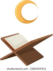 Holy Quran with Stand Vector illustration