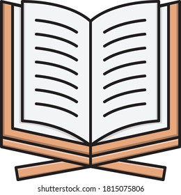 holy quran vector flat color icon 