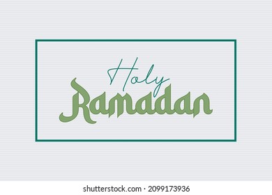 Holy Ramadan typography  Arabic style text vector design.  Holy Ramadan poster, banner,  sticker,  and t-shirt vector design.  