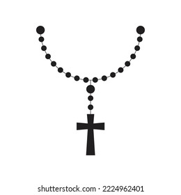 Holy rosary beads icon design. isolated on white background. vector illustration