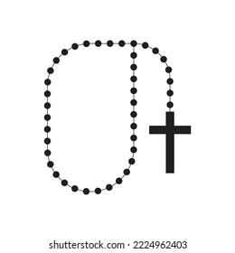 Holy rosary beads icon design. isolated on white background. vector illustration