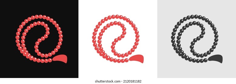 Holy rosary or buddhist mala, prayer beads logo vector icon. Graph symbol for your web site and apps design, logo, app, UI