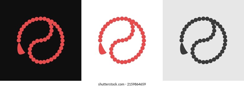 Holy rosary or buddhist mala, prayer beads logo vector icon. Graph symbol for your web site and apps design, logo, app, UI