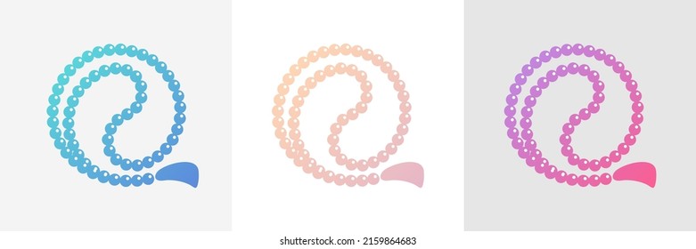 Holy rosary or buddhist mala, prayer beads logo vector icon. Graph symbol for your web site and apps design, logo, app, UI