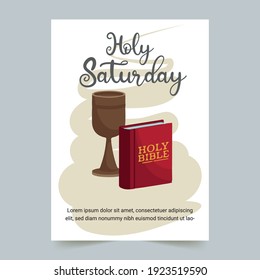 Holy Saturday Illustration. Holy week catholic tradition. vector illustration for Christian religious occasions.