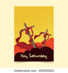 Holy Saturday template design. poster, flyer, invitation card. Saturday Illustration.