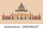 a holy scene unfolds in this flat vector illustration. St. Peter