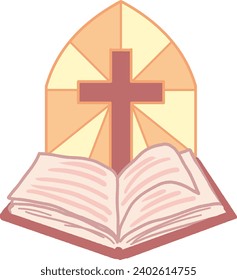 Holy Scripture and Light of Faith Vector Art perfect for religious publications, spiritual decor, and faith-based projects.