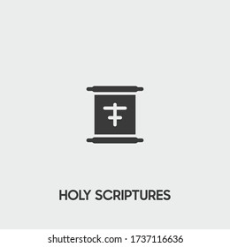 holy scriptures icon. holy scriptures vector on gray background