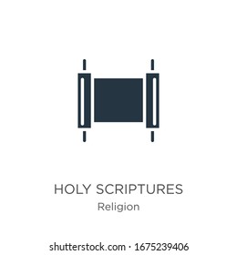 Holy scriptures icon vector. Trendy flat holy scriptures icon from religion collection isolated on white background. Vector illustration can be used for web and mobile graphic design, logo, eps10