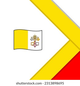 Plantilla de diseño de fondo de resumen de la bandera de la Santa Sede. Cartel del Día de la Independencia de la Santa Sede en medios sociales. Caricatura de la Santa Sede