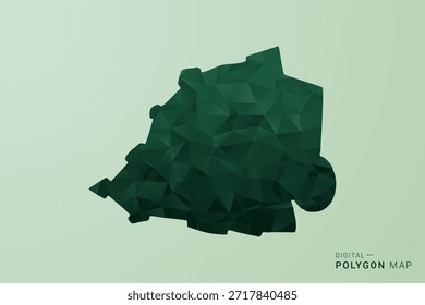 Mapa da Santa Sé - Ilustração do vetor do estilo do polígono verde, projeto geométrico do poly baixo com silhueta limpa no fundo verde macio.