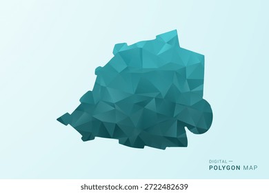 Mapa da Santa Sé - Ilustração vetorial estilo polígono em azul-verde azul-escuro design geométrico baixo poli, silhueta mínima moderna.