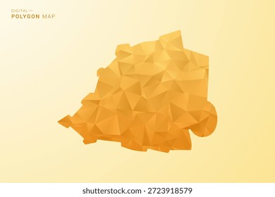 Holy See Map - Polygon style vector illustration in yellow and orange low poly geometric design, modern minimal silhouette, isolated for infographic.