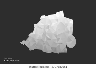 Mapa de la Santa Sede - Ilustración vectorial de estilo polígono en diseño geométrico de baja poli negro, gris y blanco, silueta mínima, aislado para infografía.