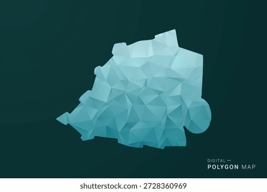 Mapa de la Santa Sede - Ilustración vectorial de estilo polígono en diseño geométrico de bajo poli verde y azul, silueta mínima limpia para infografía.