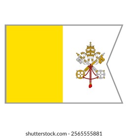 Holy See (Vatican) flag vector design and illustration , National flag country with original color, Pennon flag