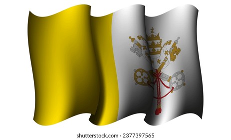 holy see waving flag design vector illustration suitable for feast day moment or event poster design on holy see