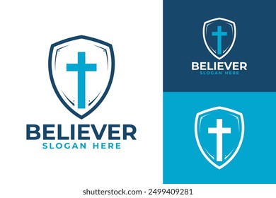 Holy Shield Cross Faith Logo