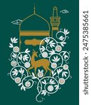 Holy shrine Imam Ali Raza vector art.