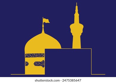 Holy shrine of Imam Ali Raza Mashhad vector art.