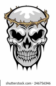 holy skull wearing thorn crown 