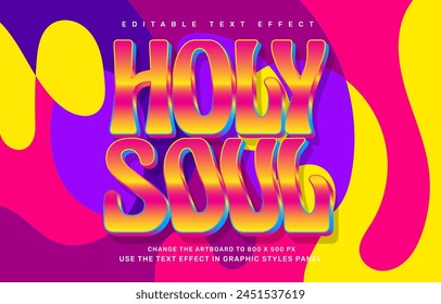 Efecto de texto Holy soul, Plantilla de efecto de texto editable Groovy