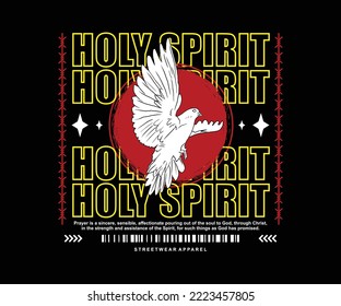 holy spirit aesthetic graphic design for creative clothing, for streetwear and urban style t-shirts design, hoodies, etc