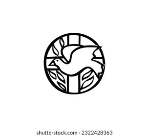 Holy spirit in Art Circle, art vector design 