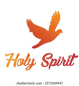Holy Spirit Christian Faith Typography Print Stock Vector (Royalty Free ...