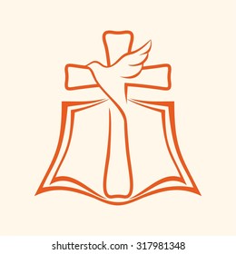 Holy Spirit Cross Dove Bible Stock Vector (Royalty Free) 317981348 ...