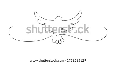 Holy Spirit. Dove. Continuous line drawing. Christianity religion concept. Frame border.