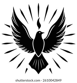 Holy Spirit Dove with Flames Illustration
