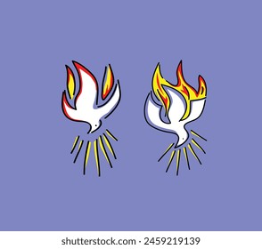 Holy Spirit Fire Illustration, Vektorgrafik Design 