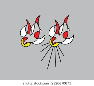 Holy spirit Fire Line, art vector design
