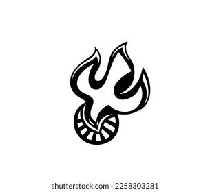 Holy spirit Fire Logo, art vector design 