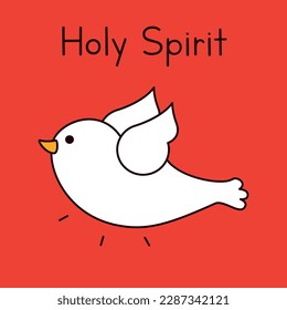 holy spirit icon over red background . vector illustration