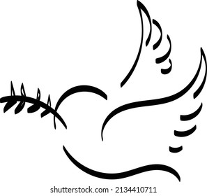 Holy Spirit Line Art Design for print or use as poster, card, flyer, Tattoo or T Shirt